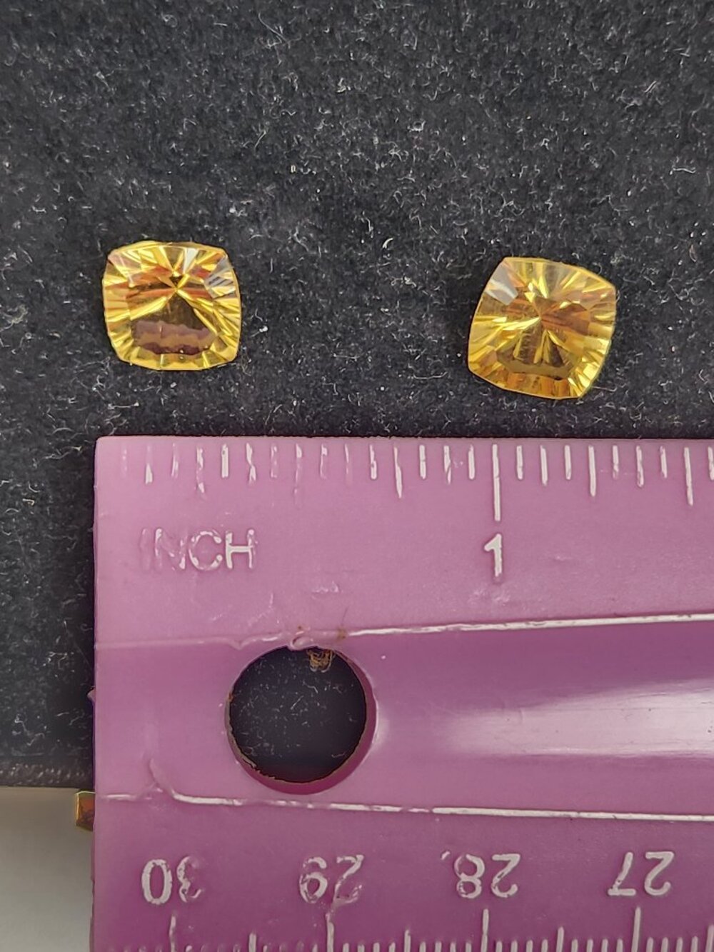VTG Matched Pair Natural Citrine 5.60 CTW Golden Cushion Cut Loose Gemstones 9mm - Picture 12 of 16